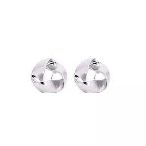 Geometric Silver Chunky Statement Stud Earrings